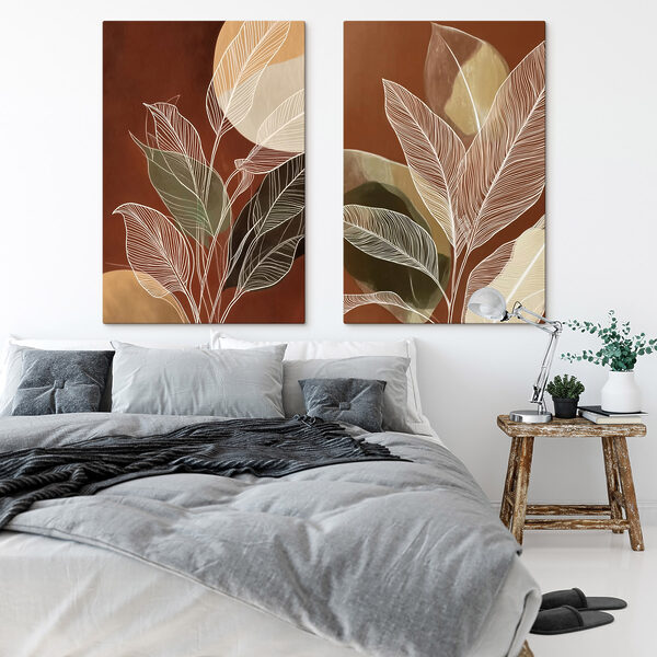 Painting of leaves and circles Painting of leaves and circles