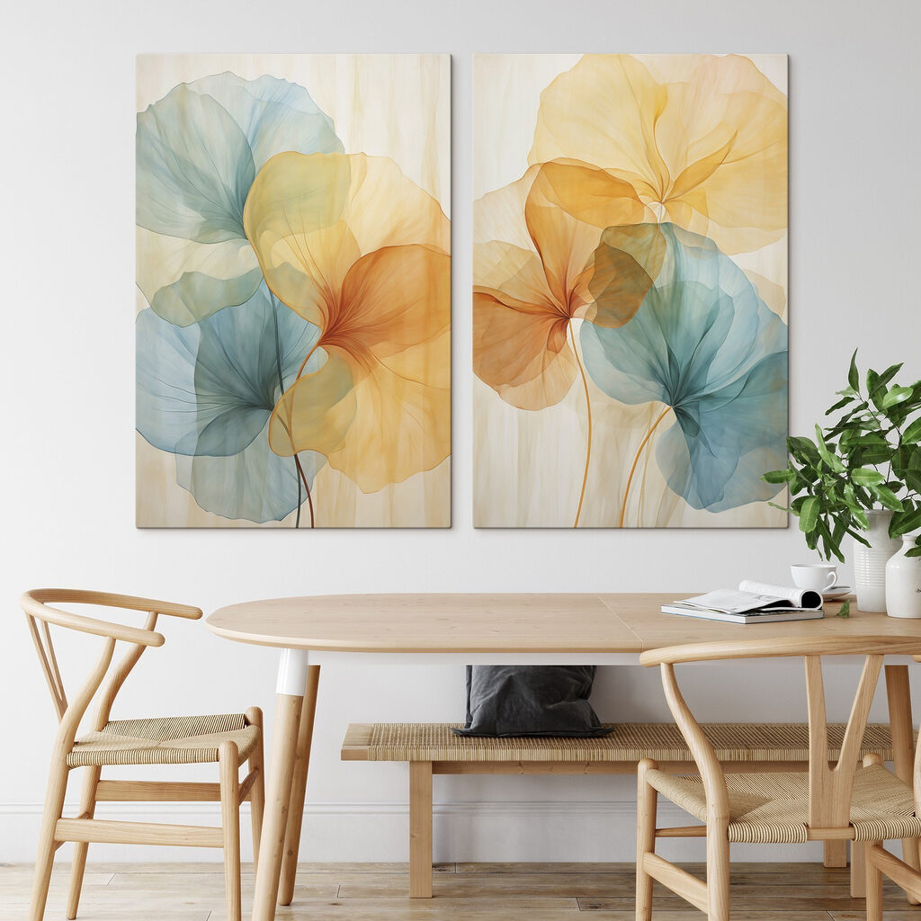 Soft hues blend in harmonious display Soft hues blend in harmonious display