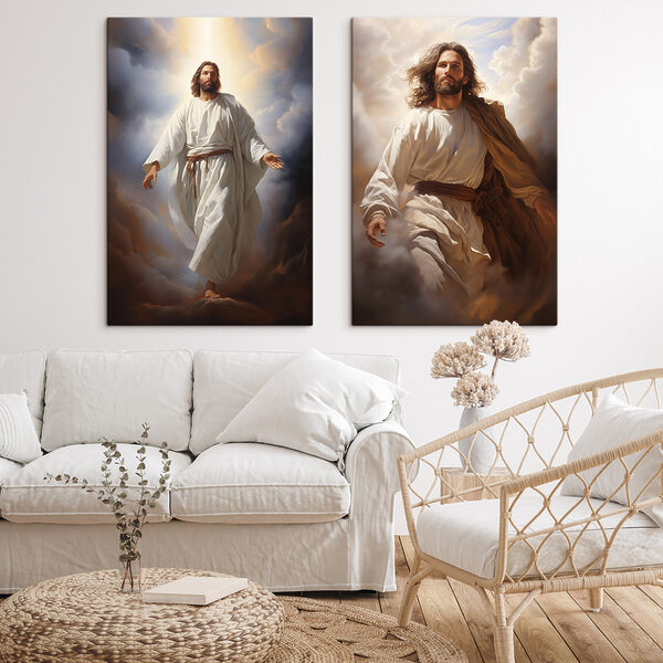 Painting of a man in white robe Painting of a man in white robe