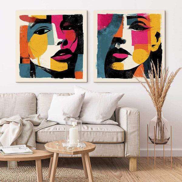 Couple of posters of women's faces Couple of posters of women's faces