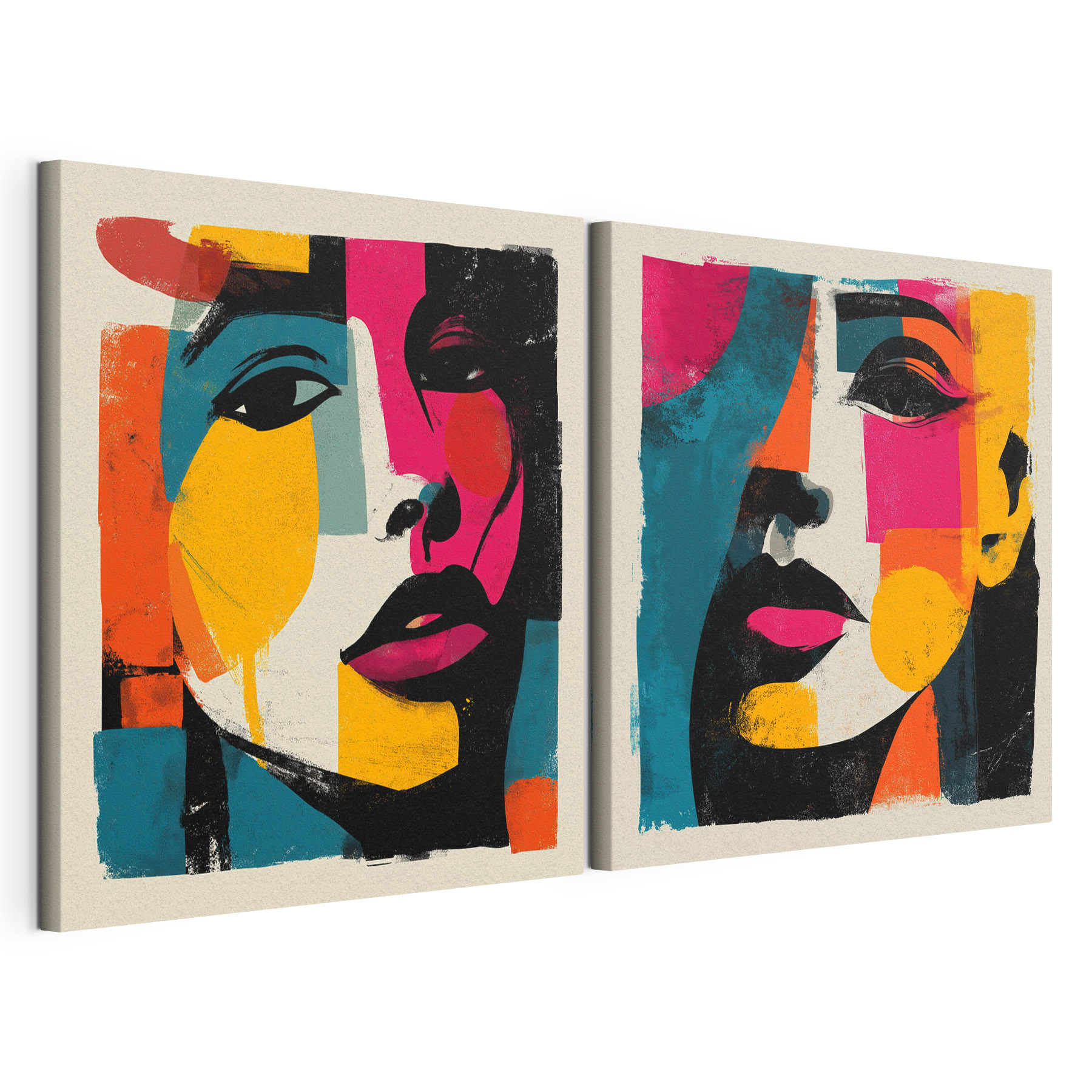 Couple of posters of women's faces Couple of posters of women's faces