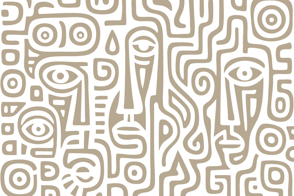 Pattern of lines and faces