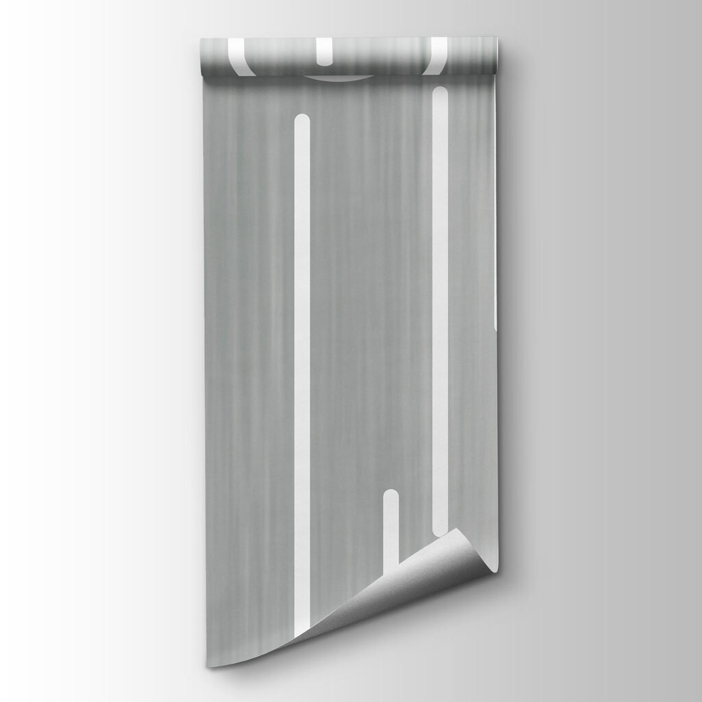 White lines on a gray background
