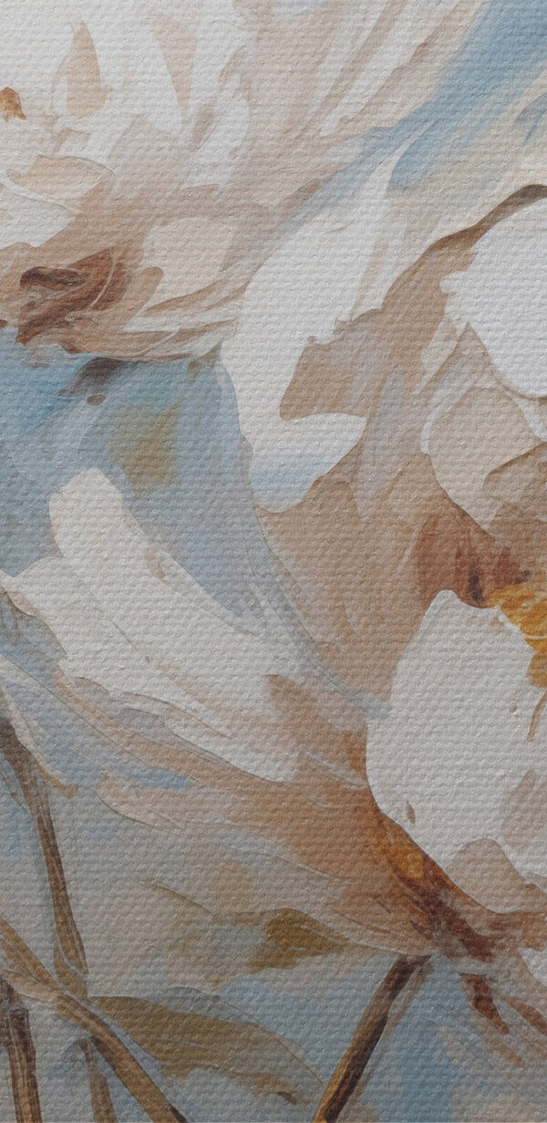 Painting of flowers on canvas