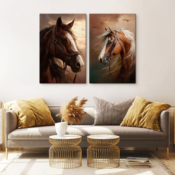 Collage of horses with a bridle