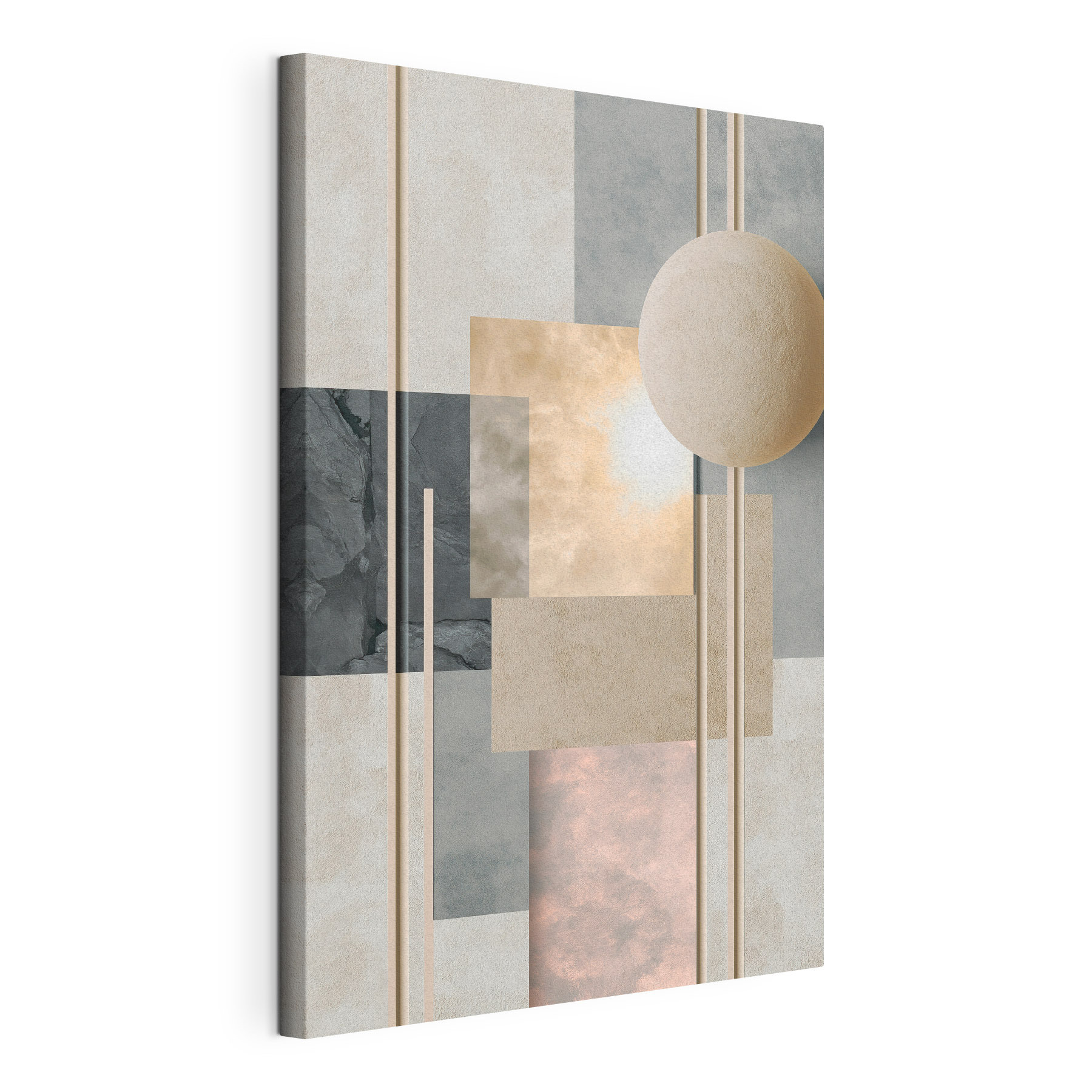 White ball on a stick with squares and lines
