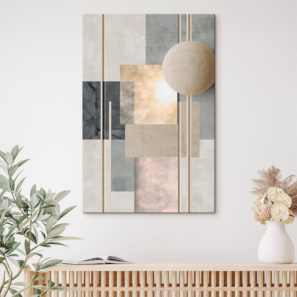 White ball on a stick with squares and lines