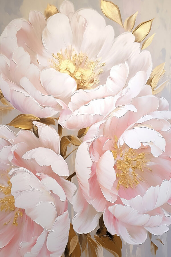 Painting of flowers on a white surface Painting of flowers on a white surface