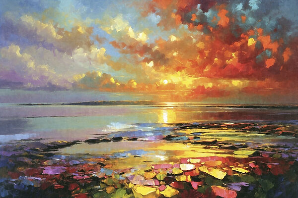 Colorful sky over water Colorful sky over water