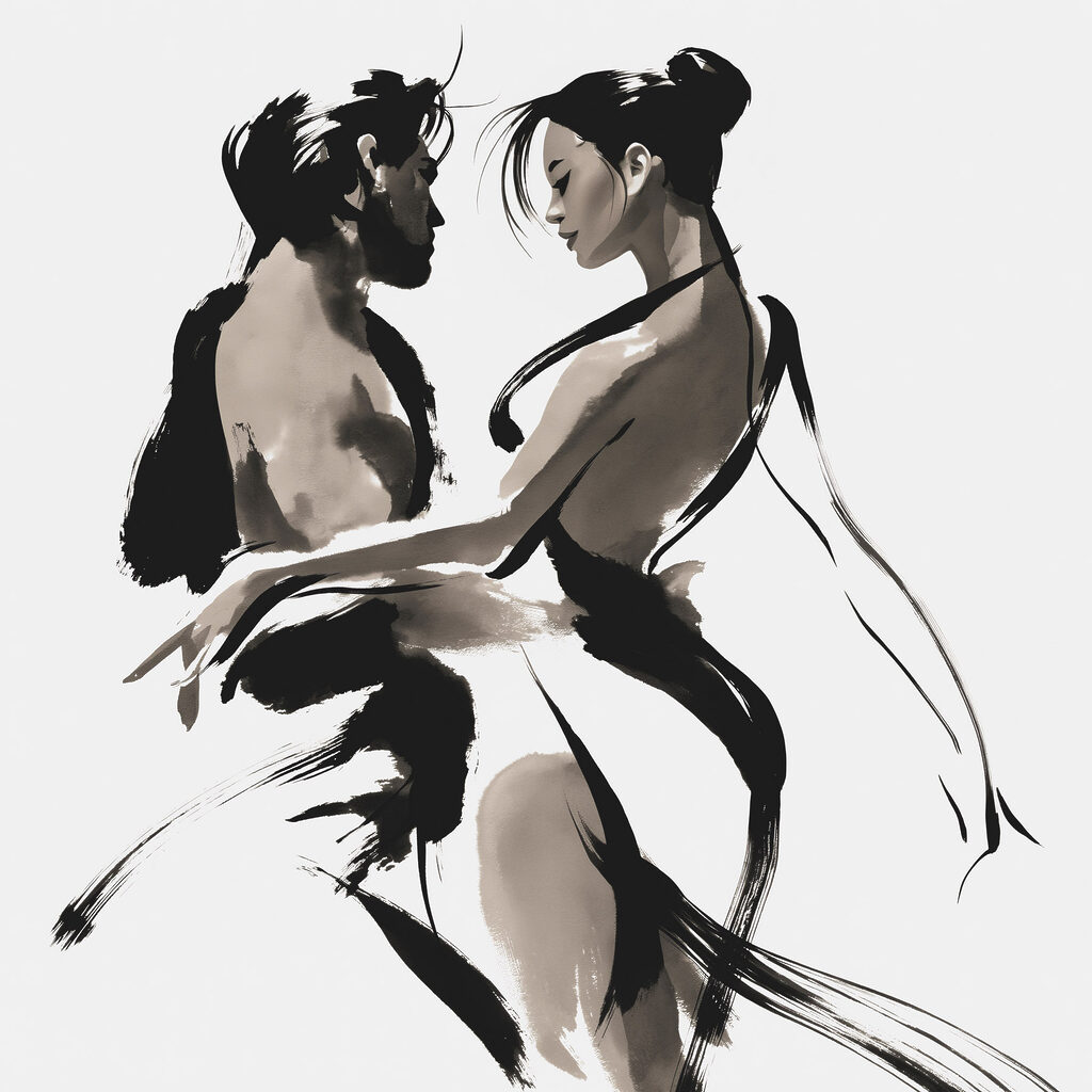 Man and woman dancing