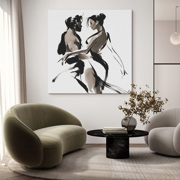 Man and woman dancing