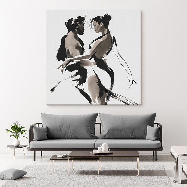 Man and woman dancing