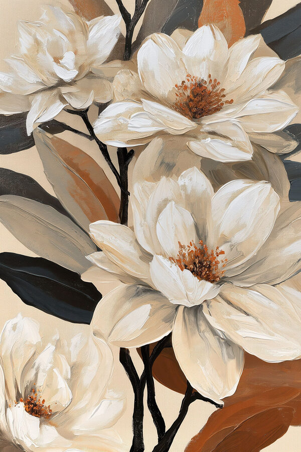 Painting of white flowers Painting of white flowers