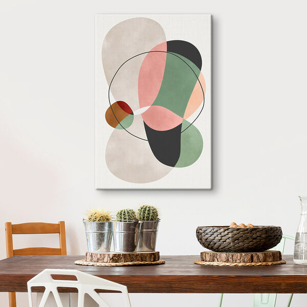 Colorful art piece with circles and lines