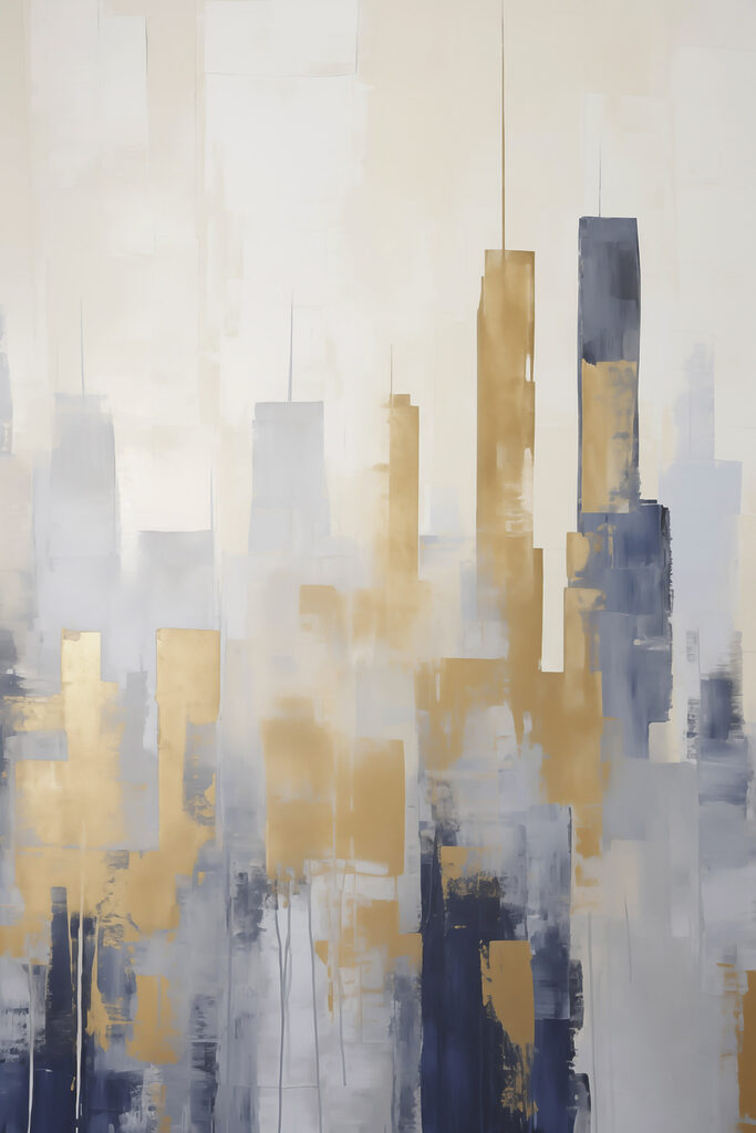 Painting of a city Painting of a city