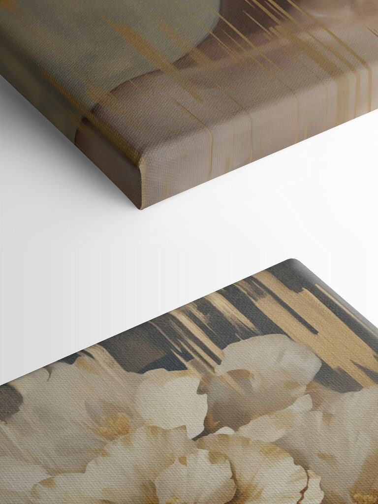 Painting of a woman with flowers on her head