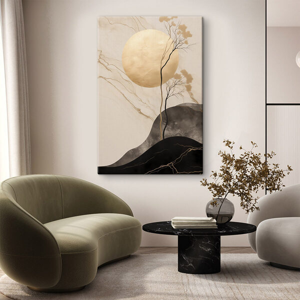 Painting of a tree and a circle Painting of a tree and a circle