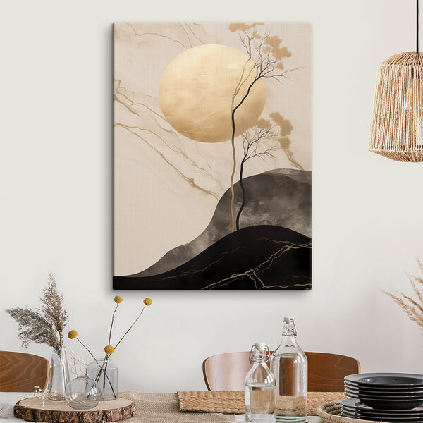 Painting of a tree and a circle Painting of a tree and a circle