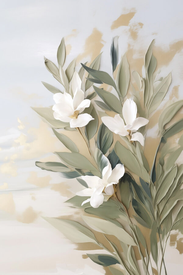 Painting of flowers and leaves Painting of flowers and leaves