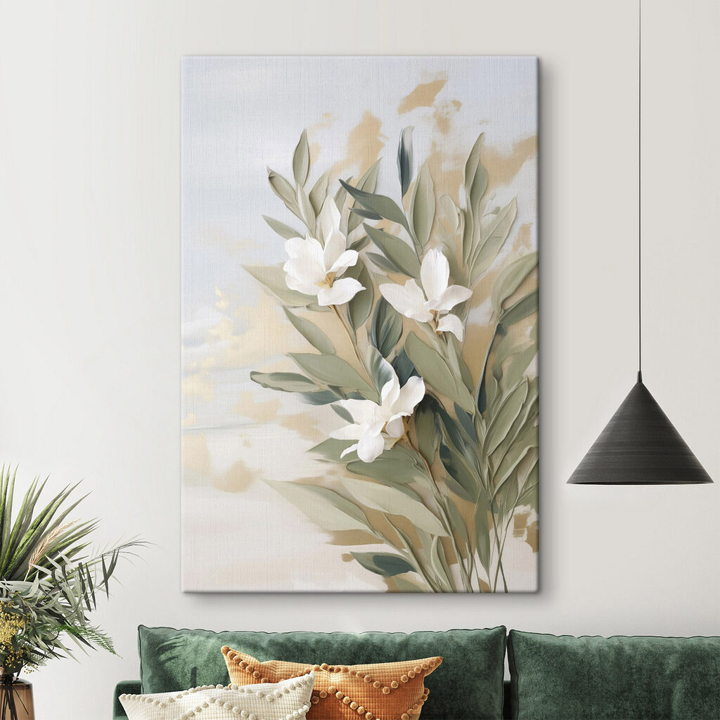 Painting of flowers and leaves Painting of flowers and leaves