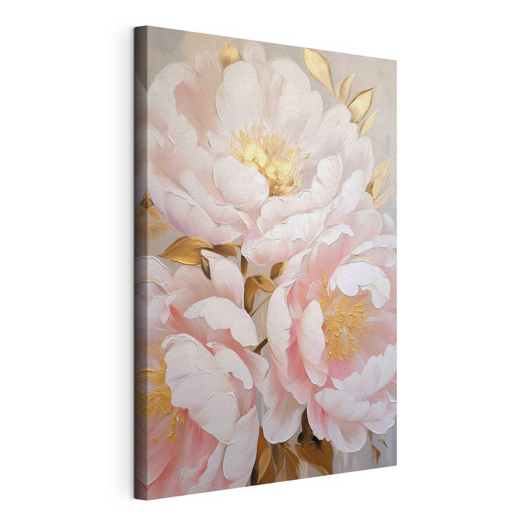 Painting of flowers on a white surface Painting of flowers on a white surface