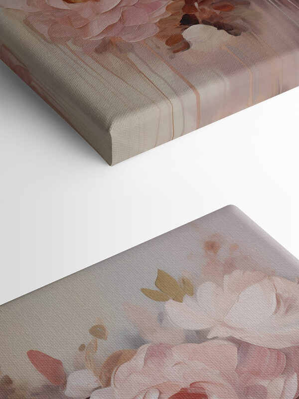 Painting of flowers on a white surface Painting of flowers on a white surface
