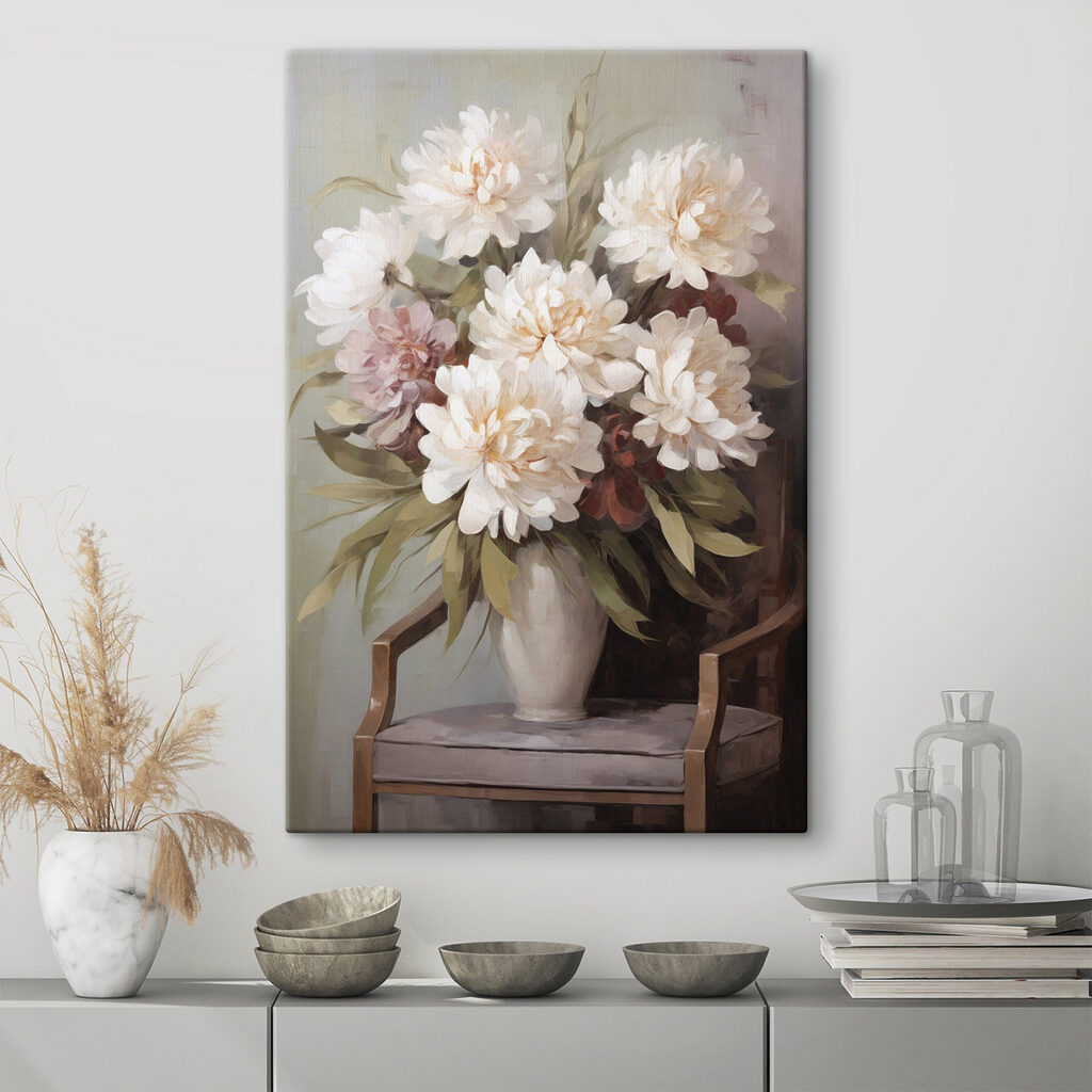 Painting of flowers in a vase Painting of flowers in a vase