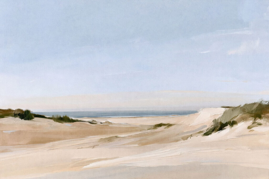 Sandy beach with sand dunes and grass Sandy beach with sand dunes and grass