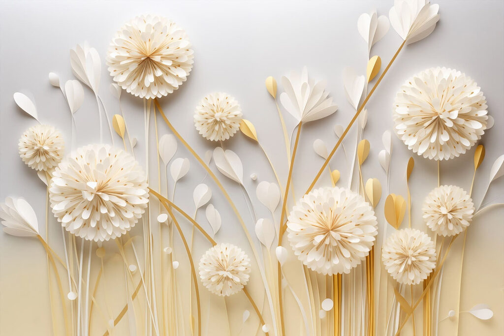 - Delicate blossoms in soft colors
