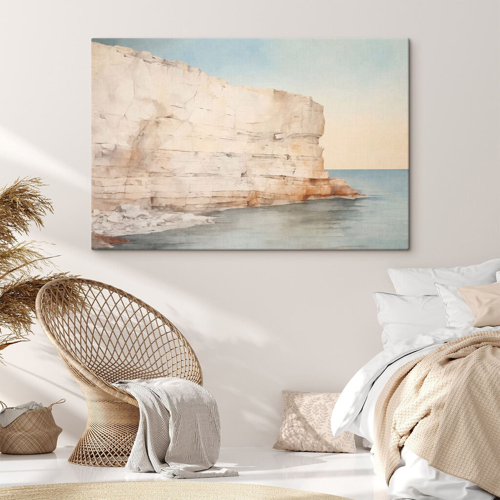 Large rock cliff in the water