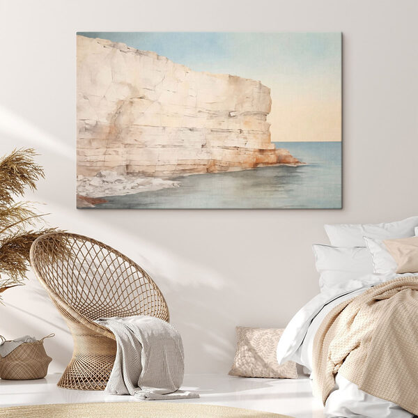 Large rock cliff in the water