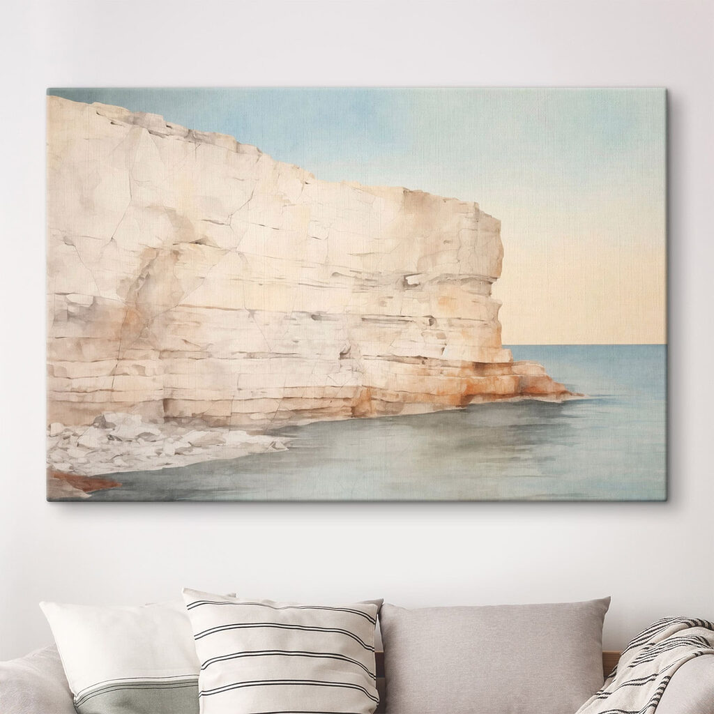 Large rock cliff in the water