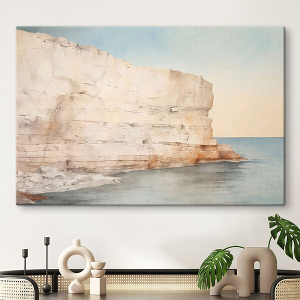 Large rock cliff in the water