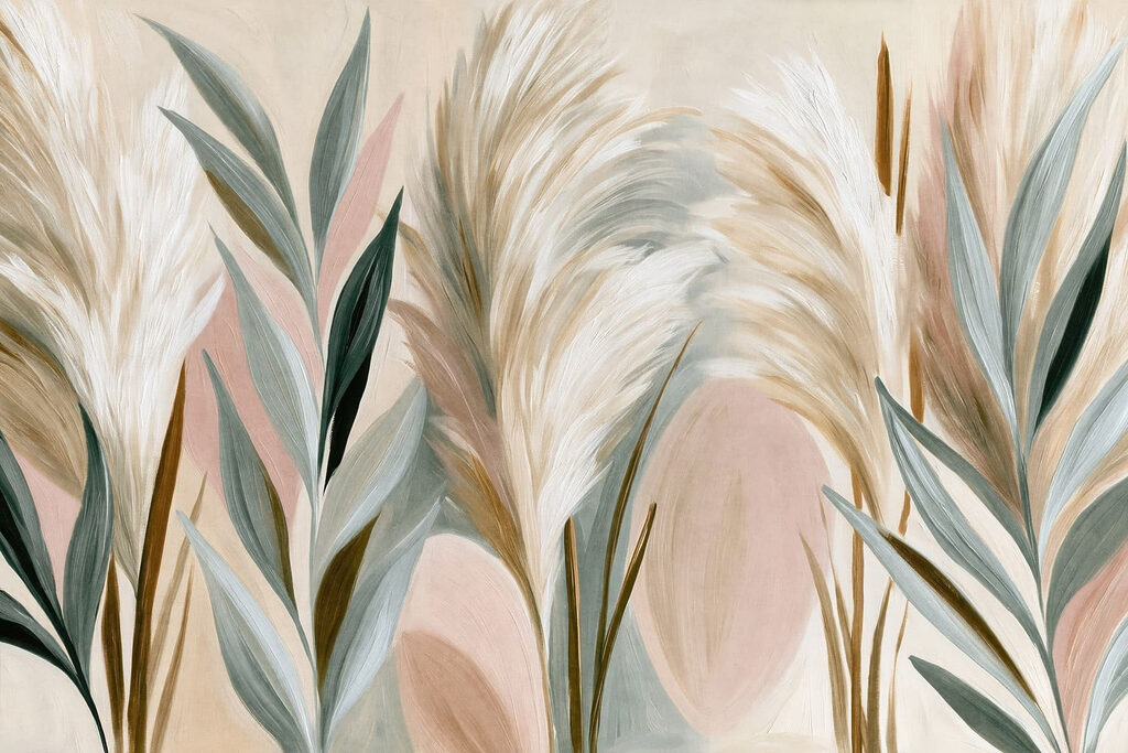 Painting of plants with leaves