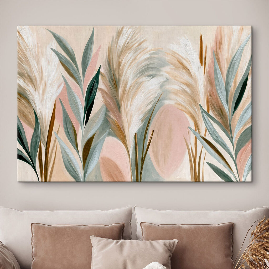 Painting of plants with leaves
