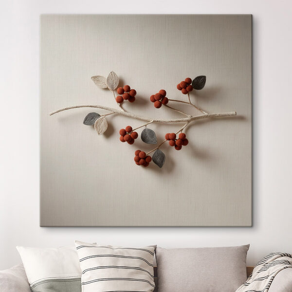 Branch with berries and leaves on it Branch with berries and leaves on it