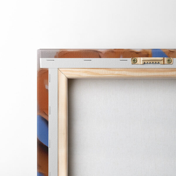 Blue and orange leaf design