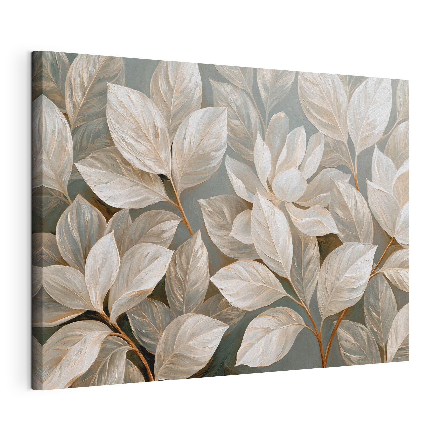 Painting of white flowers and leaves