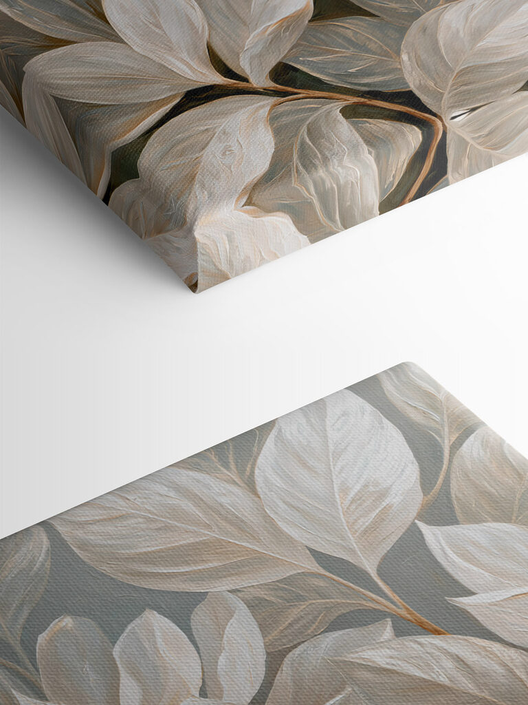 Painting of white flowers and leaves