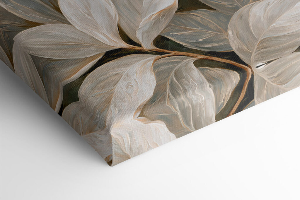 Painting of white flowers and leaves
