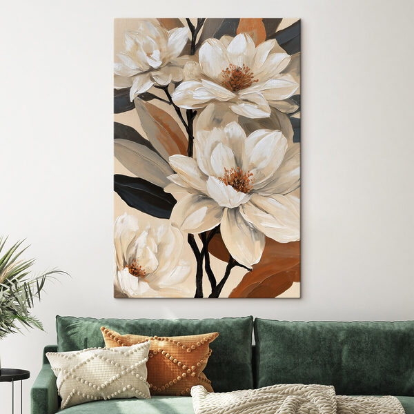 Painting of white flowers Painting of white flowers