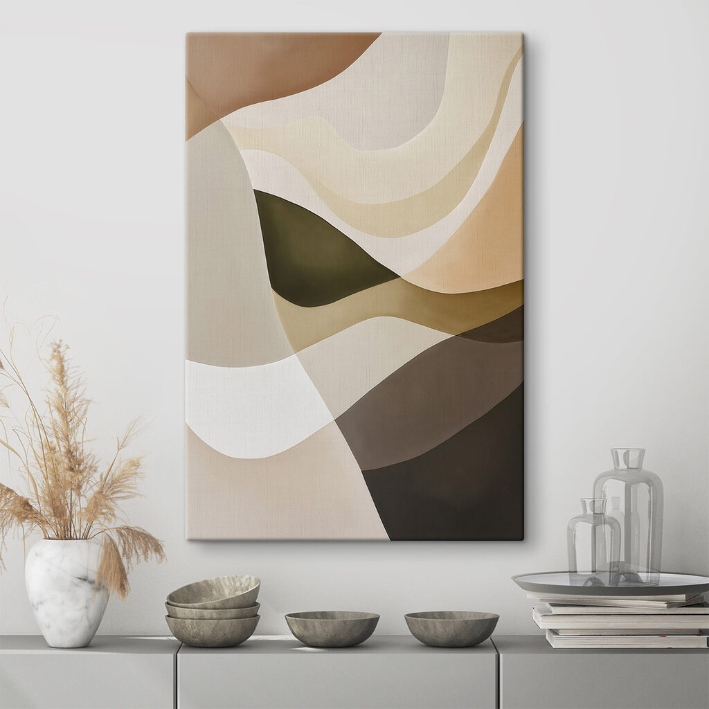 - Soft curves in earthy tones - Soft curves in earthy tones