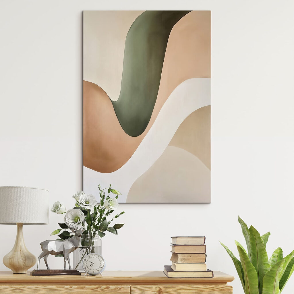 - Flowing curves in gentle hues - Flowing curves in gentle hues