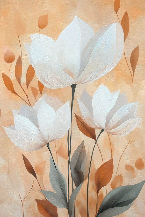 Painting of flowers and leaves Painting of flowers and leaves