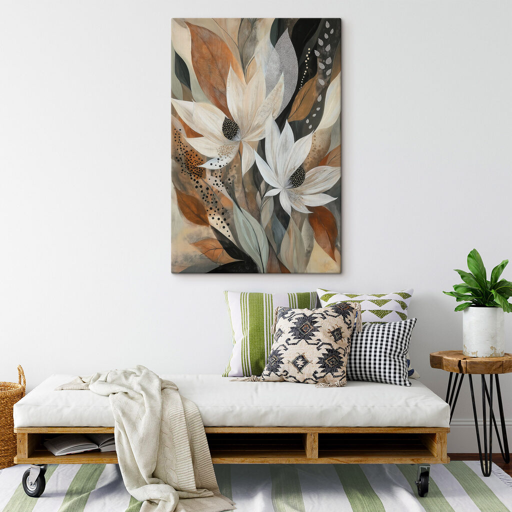 Painting of flowers and leaves Painting of flowers and leaves