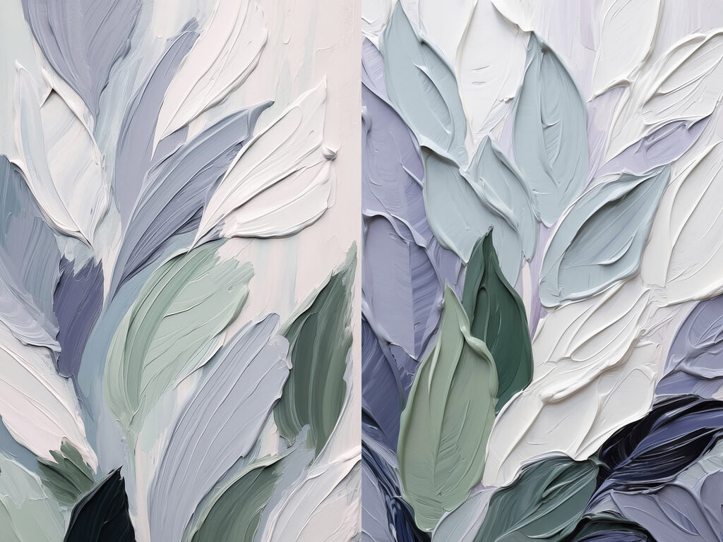 Abstract leaves in soft color palette Abstract leaves in soft color palette