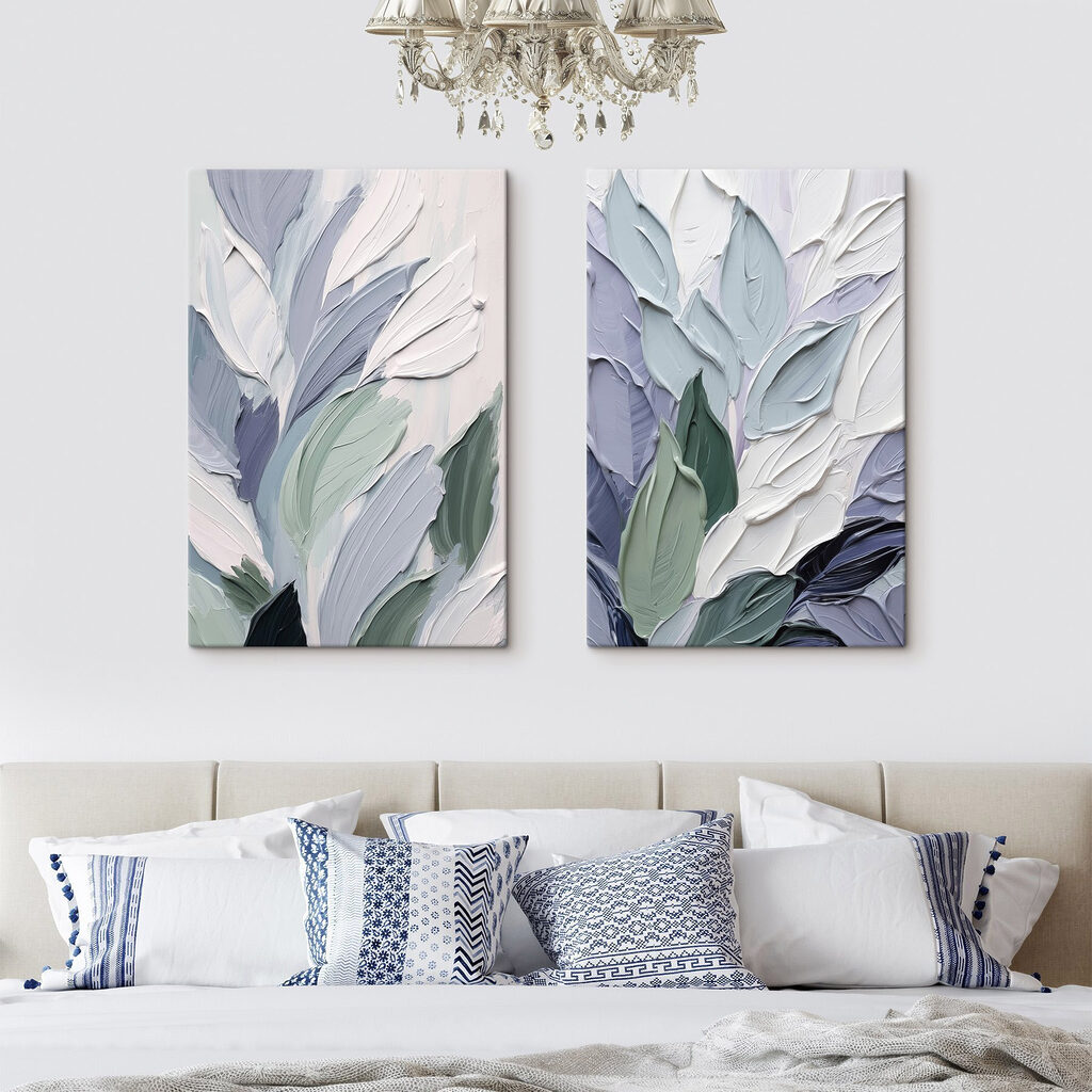 Abstract leaves in soft color palette Abstract leaves in soft color palette