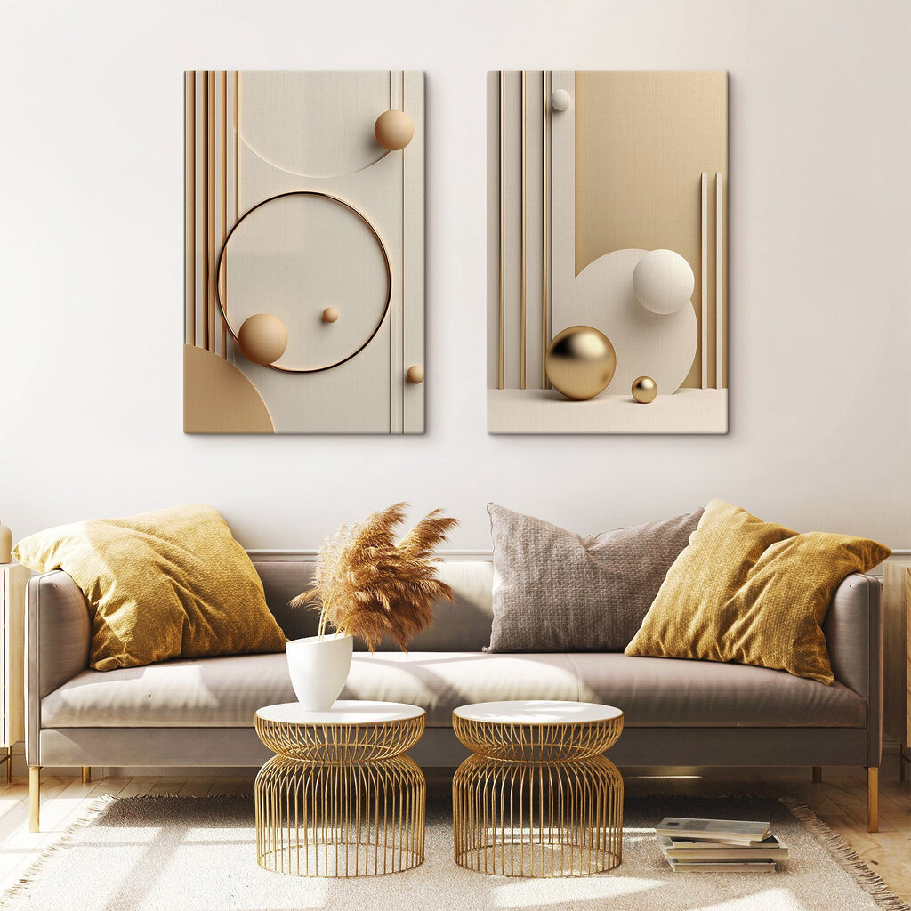 Abstract shapes in soft hues