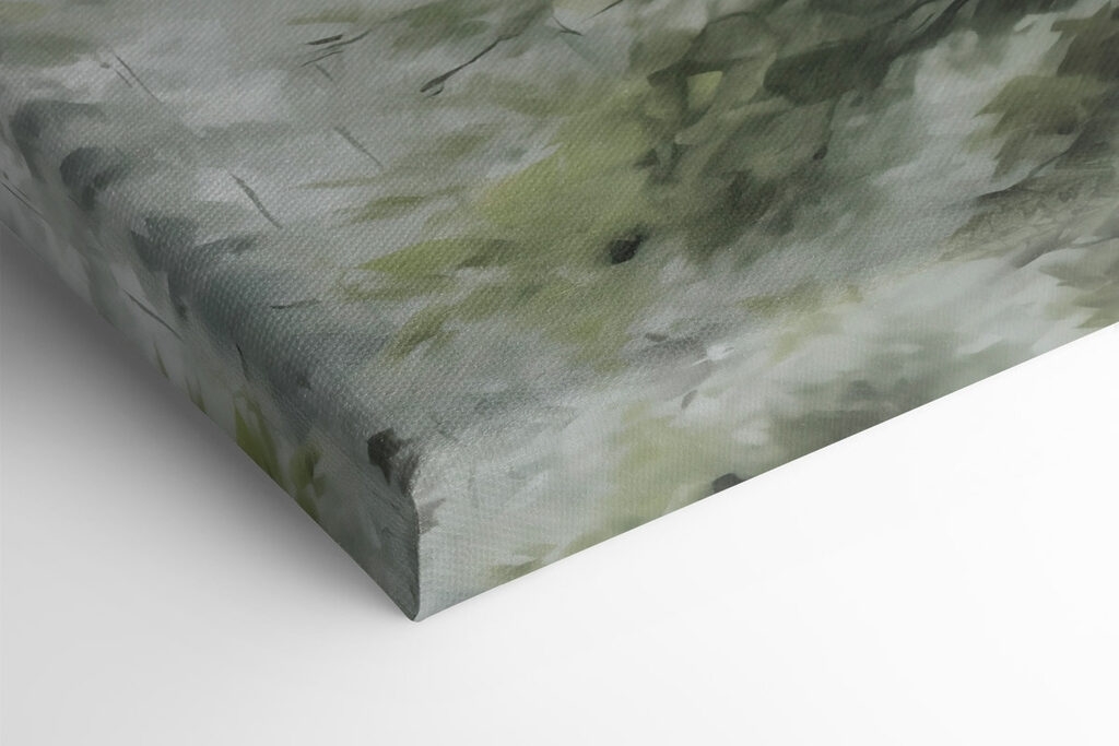 Painting of trees in the fog