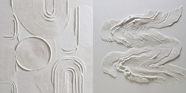 Intricate patterns in soft white tones Intricate patterns in soft white tones